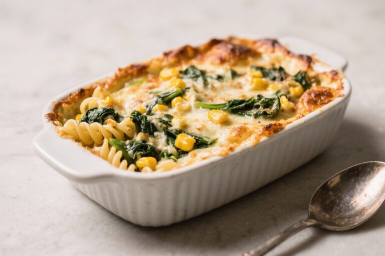 This Spinach Corn Pasta Bake Is Super Tempting!