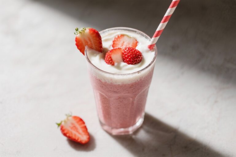 3-Min Easy Strawberry Yogurt Smoothie Recipe!