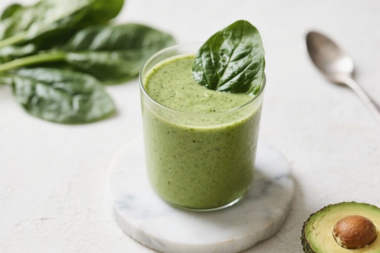 Try This Evergreen Spinach Avocado Smoothie!
