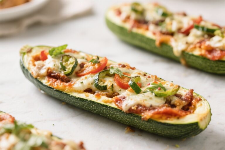 Delicious Veg Zucchini Pizza Boats Recipe!