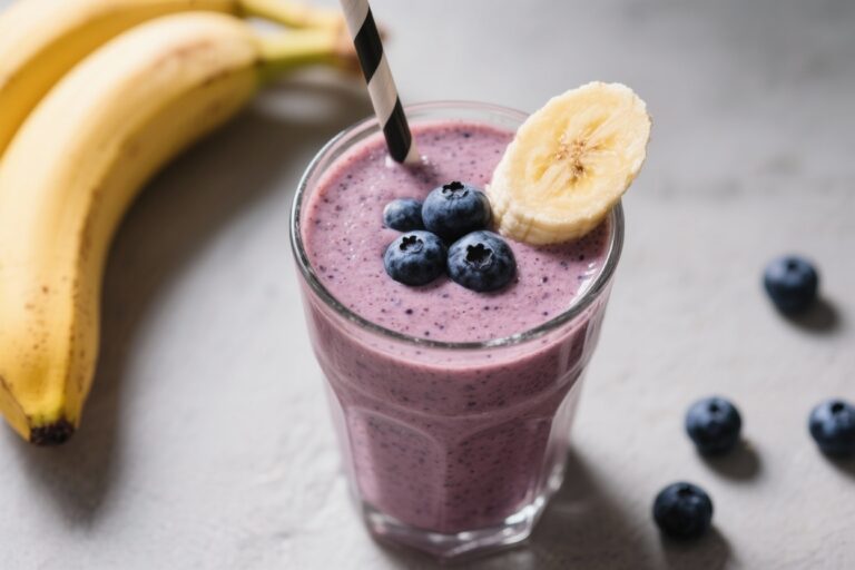 Super Delicious Banana Blueberry Smoothie Recipe!