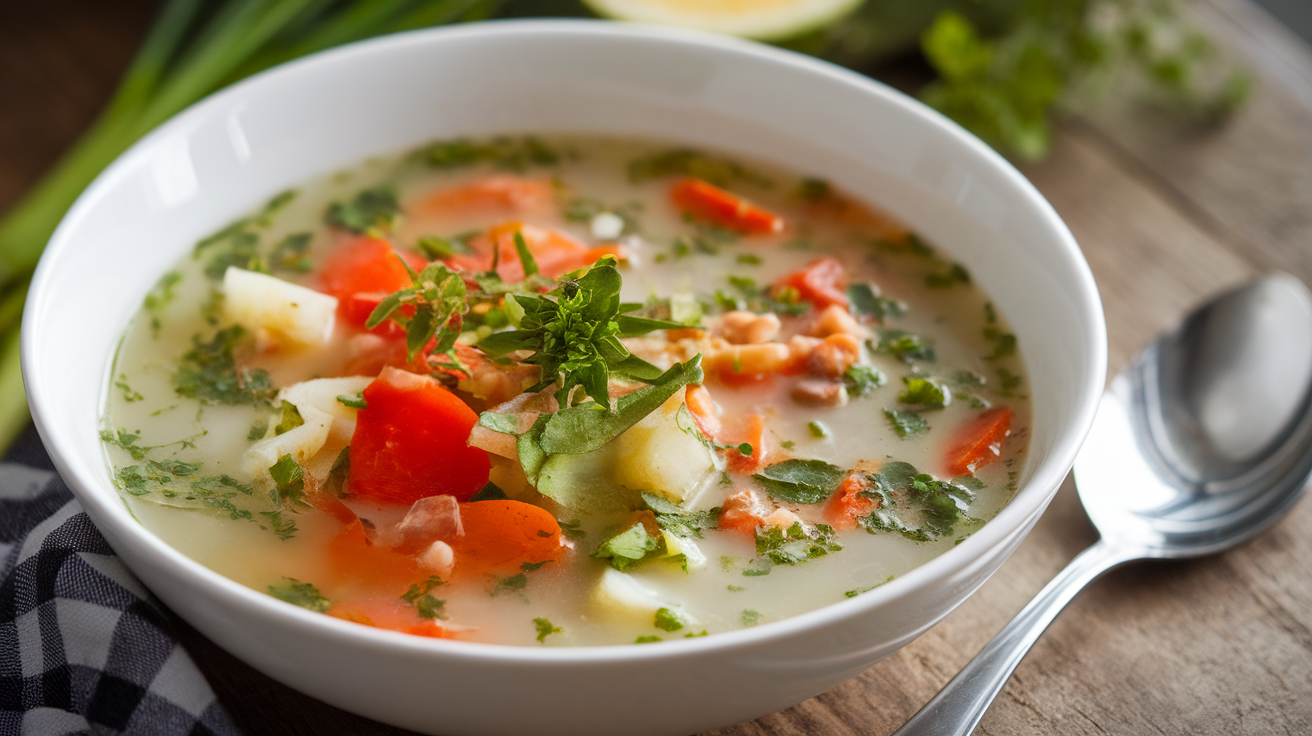Easy Spring Veggie Soup Recipe! close up of veggie spring soup in white dlowdmses oaujh4tpxi9q ecjkisnmsre4uq6 aqfraw hd