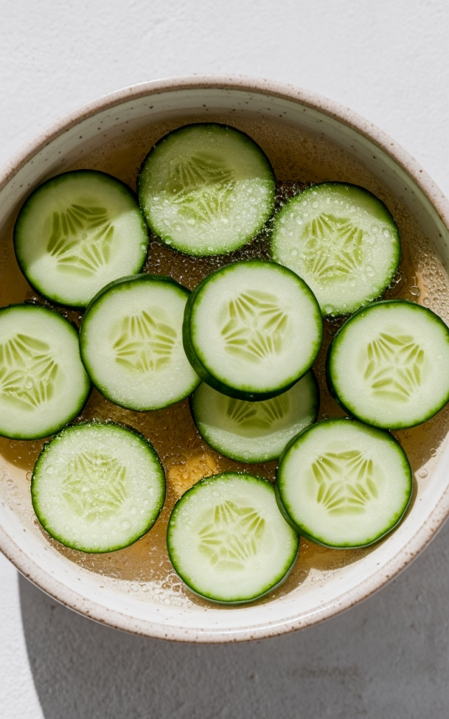 cucumber slices in chilled vinegar dress rb7jjmlxtqwcz6j1dqeuia mf nbodjr9gm7zn vtk0ma hd