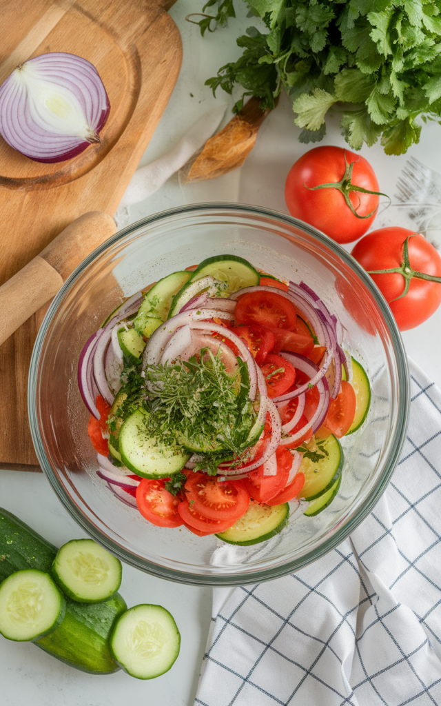 cucumber tomato onion salad