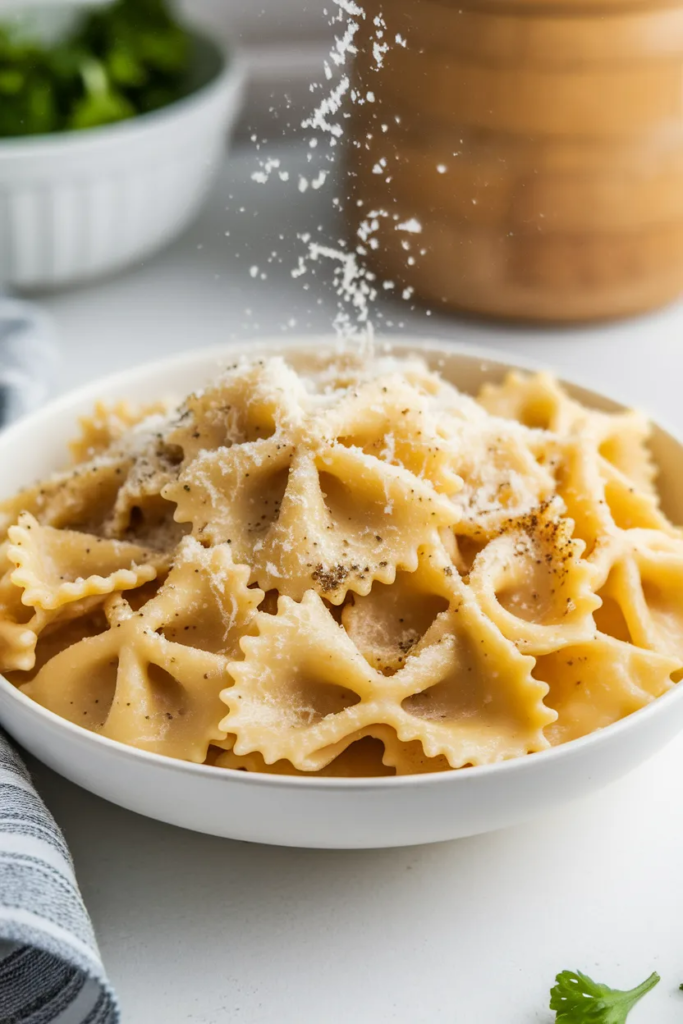   Parmesan bow tie pasta  