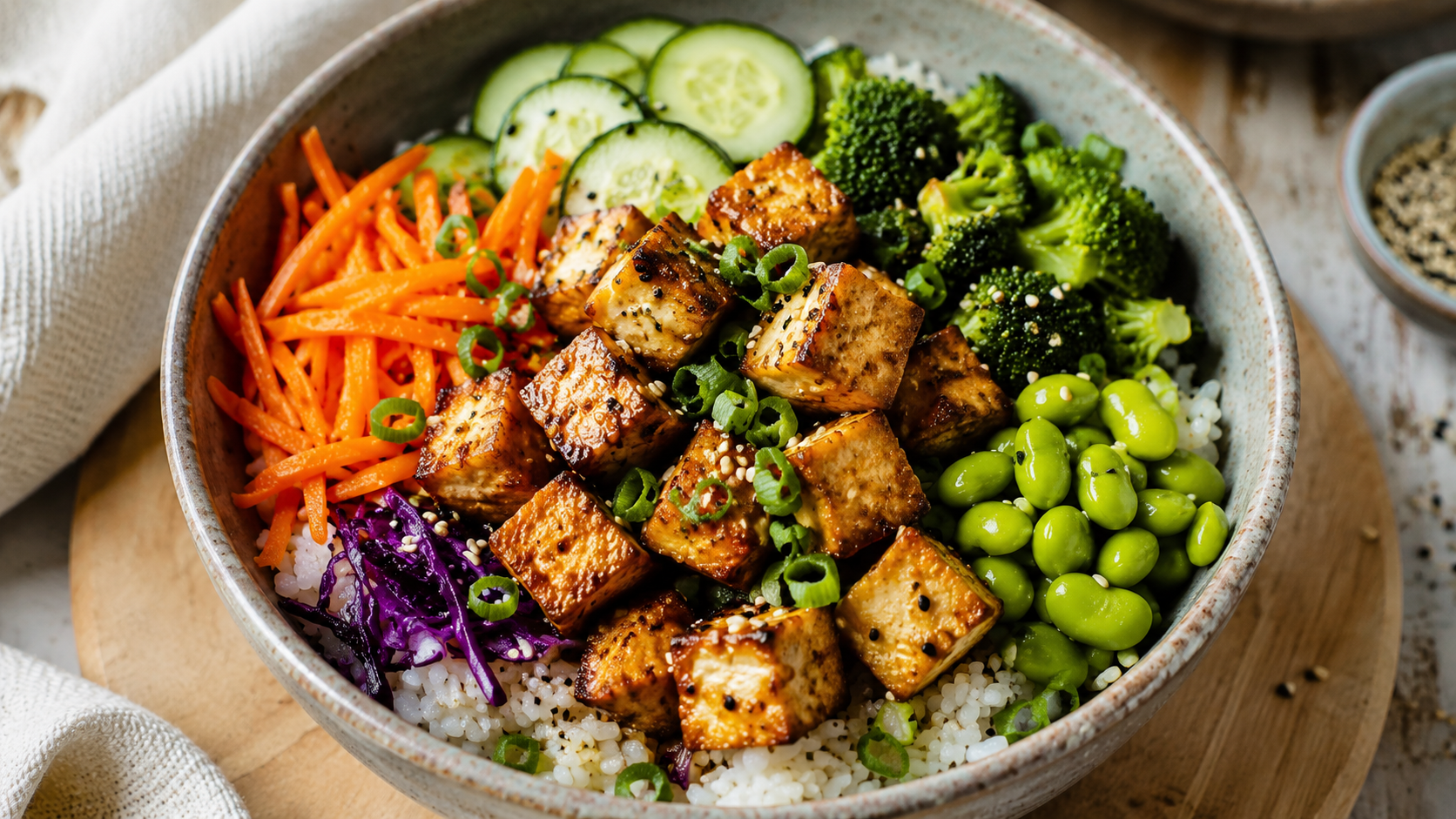Crispy Tofu Rice Bowl