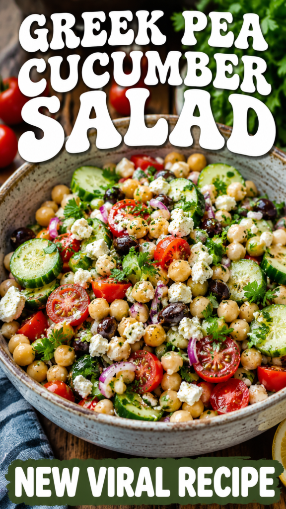 Greek chickpea cucumber salad