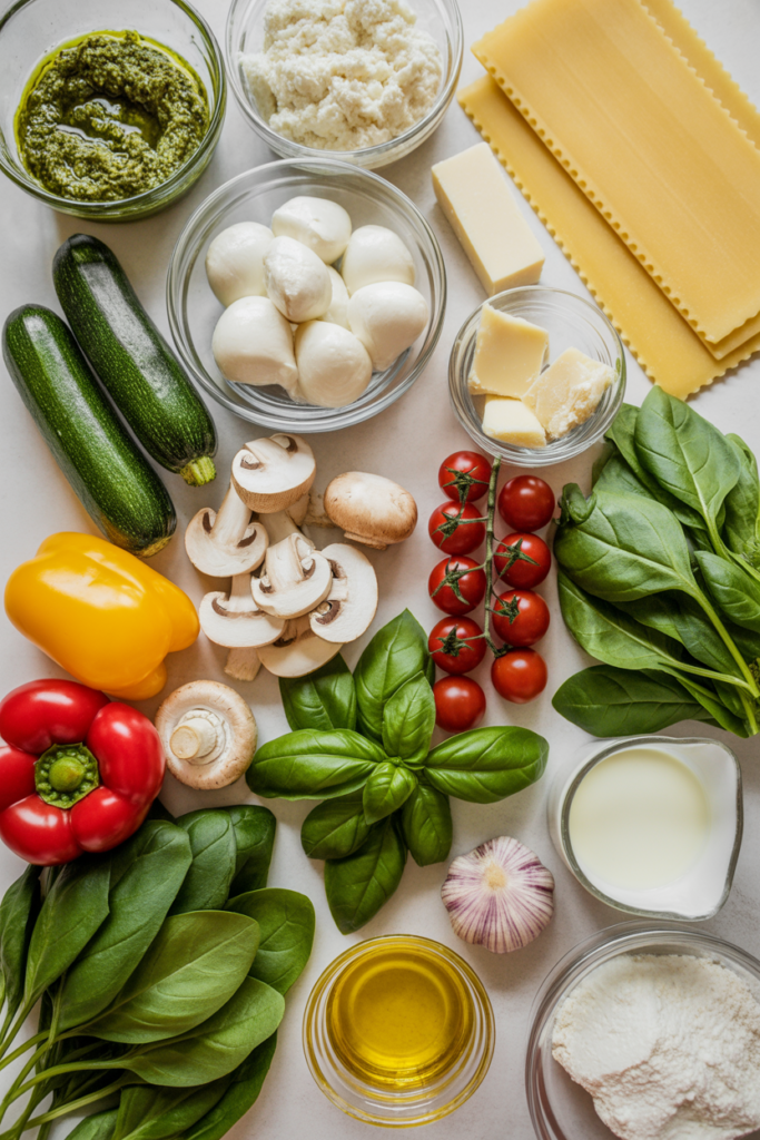 Basil Pesto Veg Lasagna
