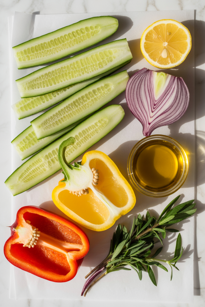Cucumber Onion Bell Pepper Salad Recipe 