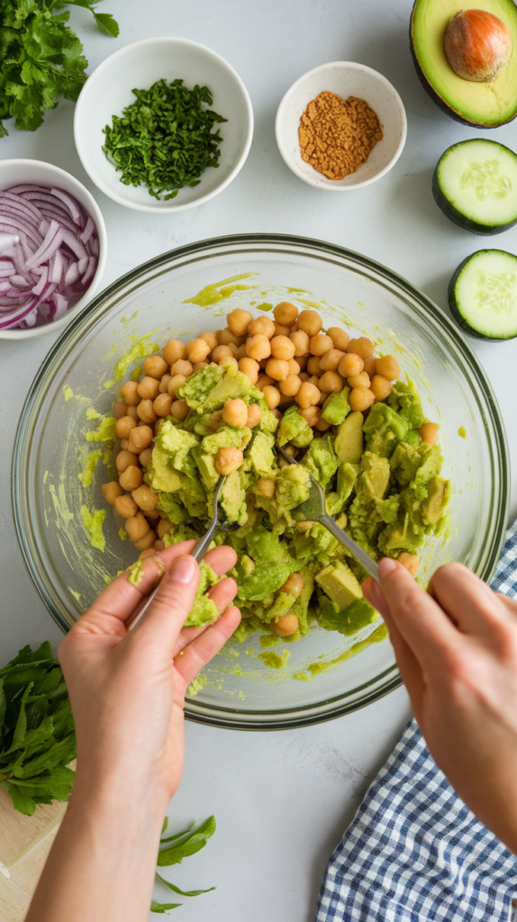 Chickpea Avocado Lettuce Wrap