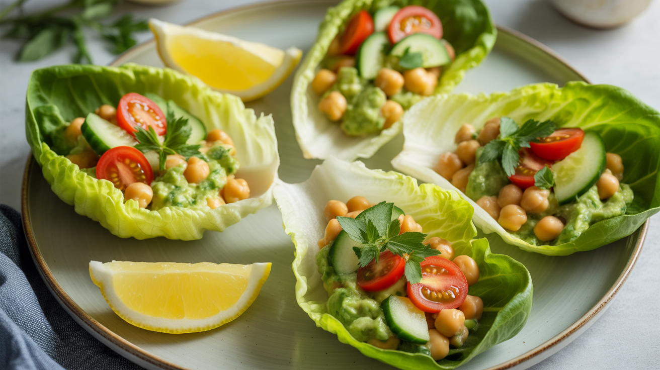 Chickpea Avocado Lettuce Wrap