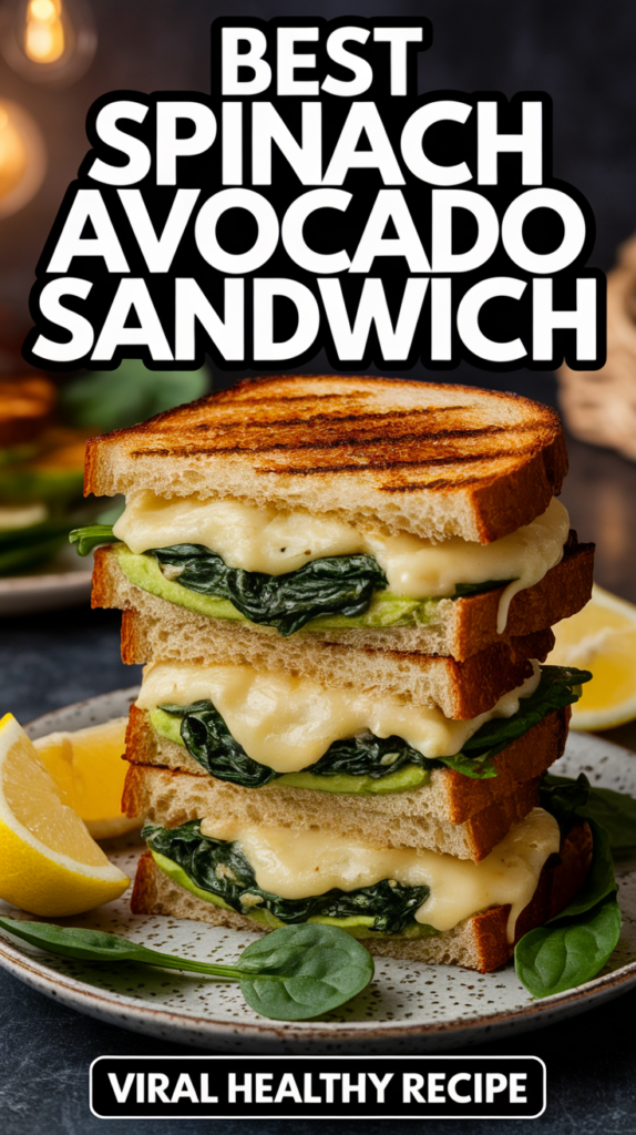 Spinach Avocado Grilled Sandwich 
