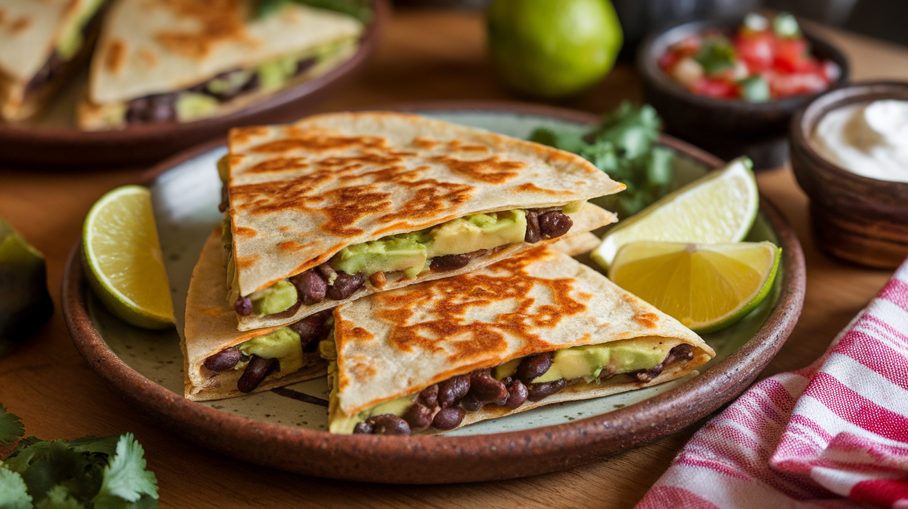 Avocado Black Bean Quesadillas