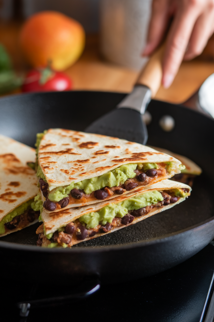 Avocado Black Bean Quesadillas  