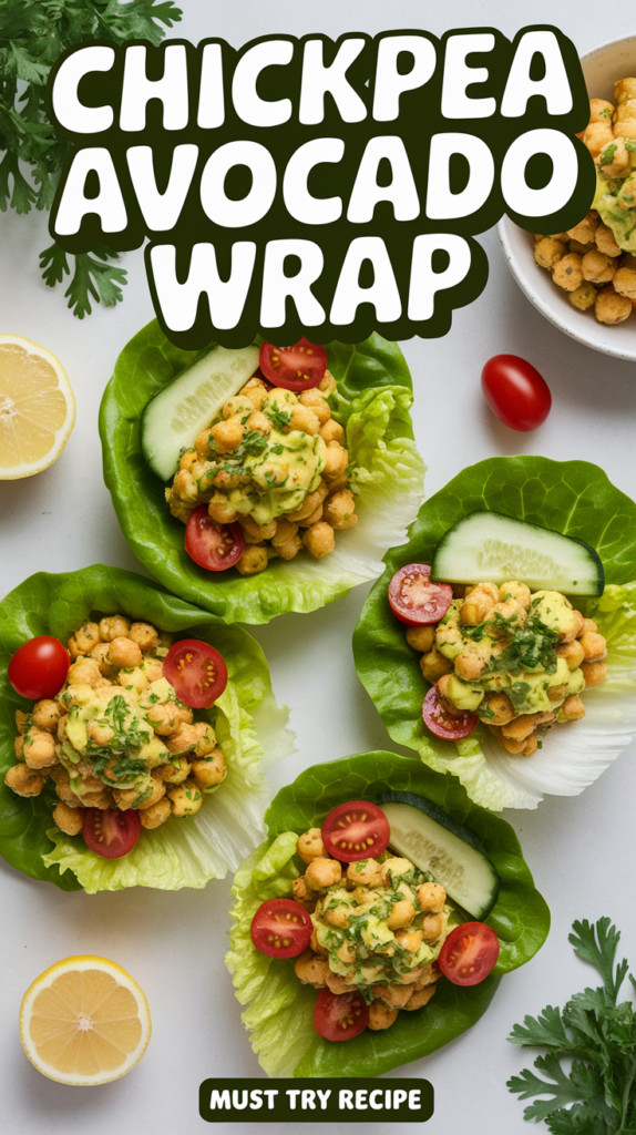 Chickpea Avocado Lettuce Wrap