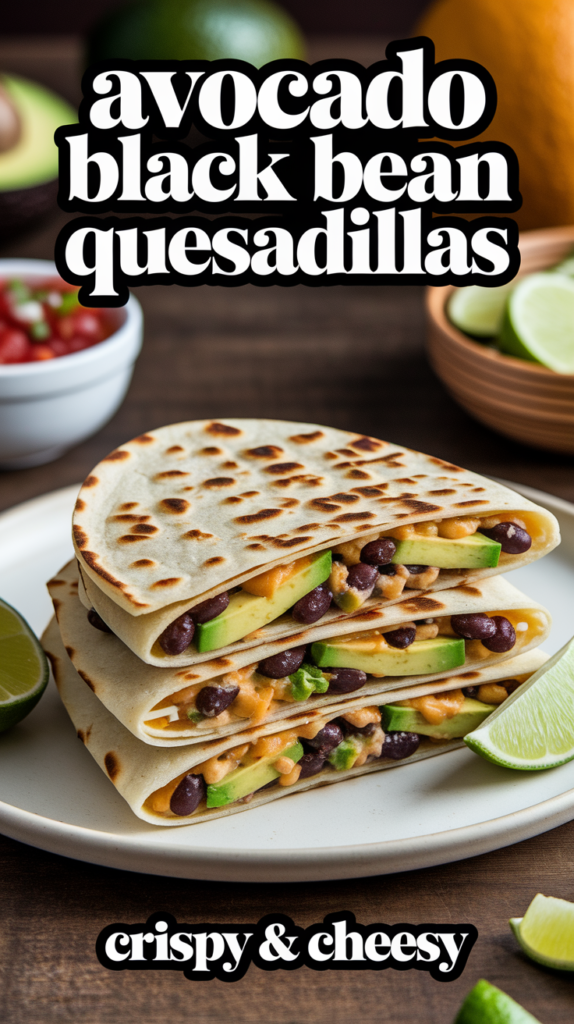 Avocado Black Bean Quesadillas  
