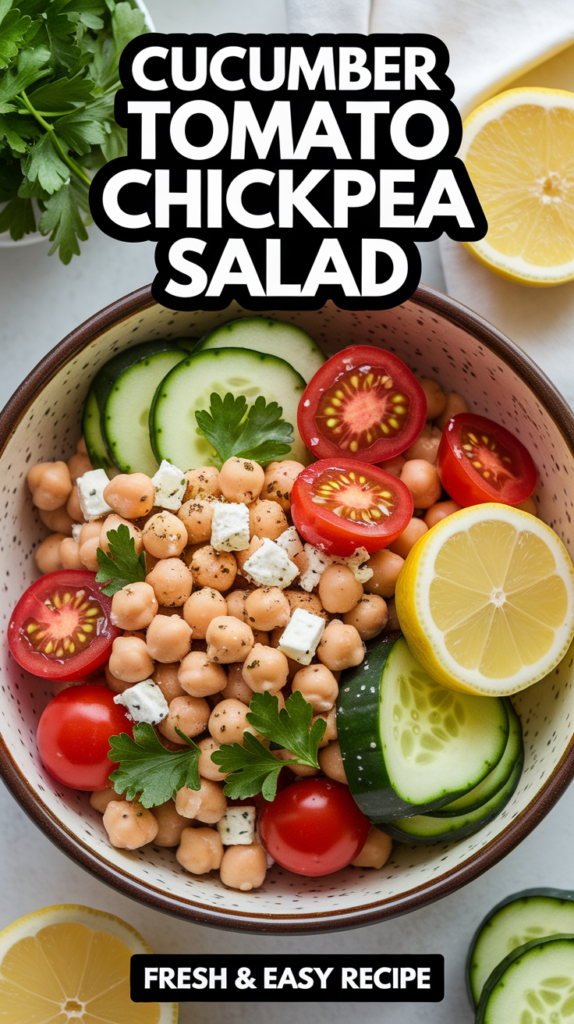 Cucumber Tomato Chickpea Salad