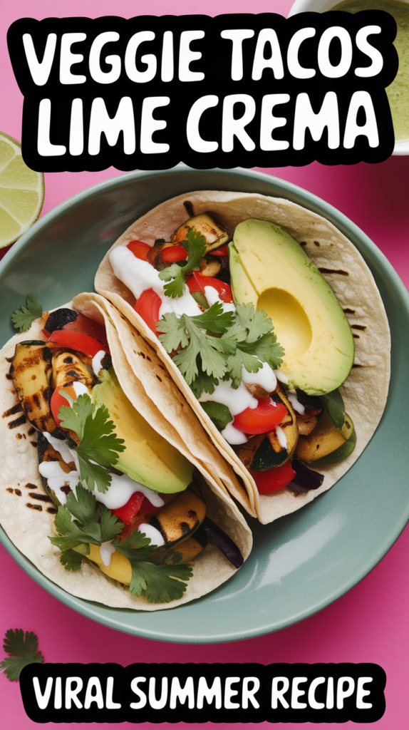 Veggie Tacos With Lime Crema  